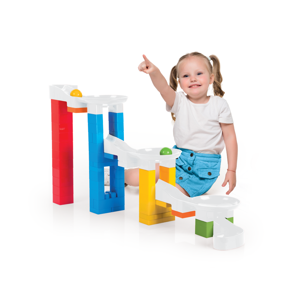 Circuit de Balles Bébé DOLU Rolling Ball Bricks XL – 79 Pièces | Jouet Éducatif