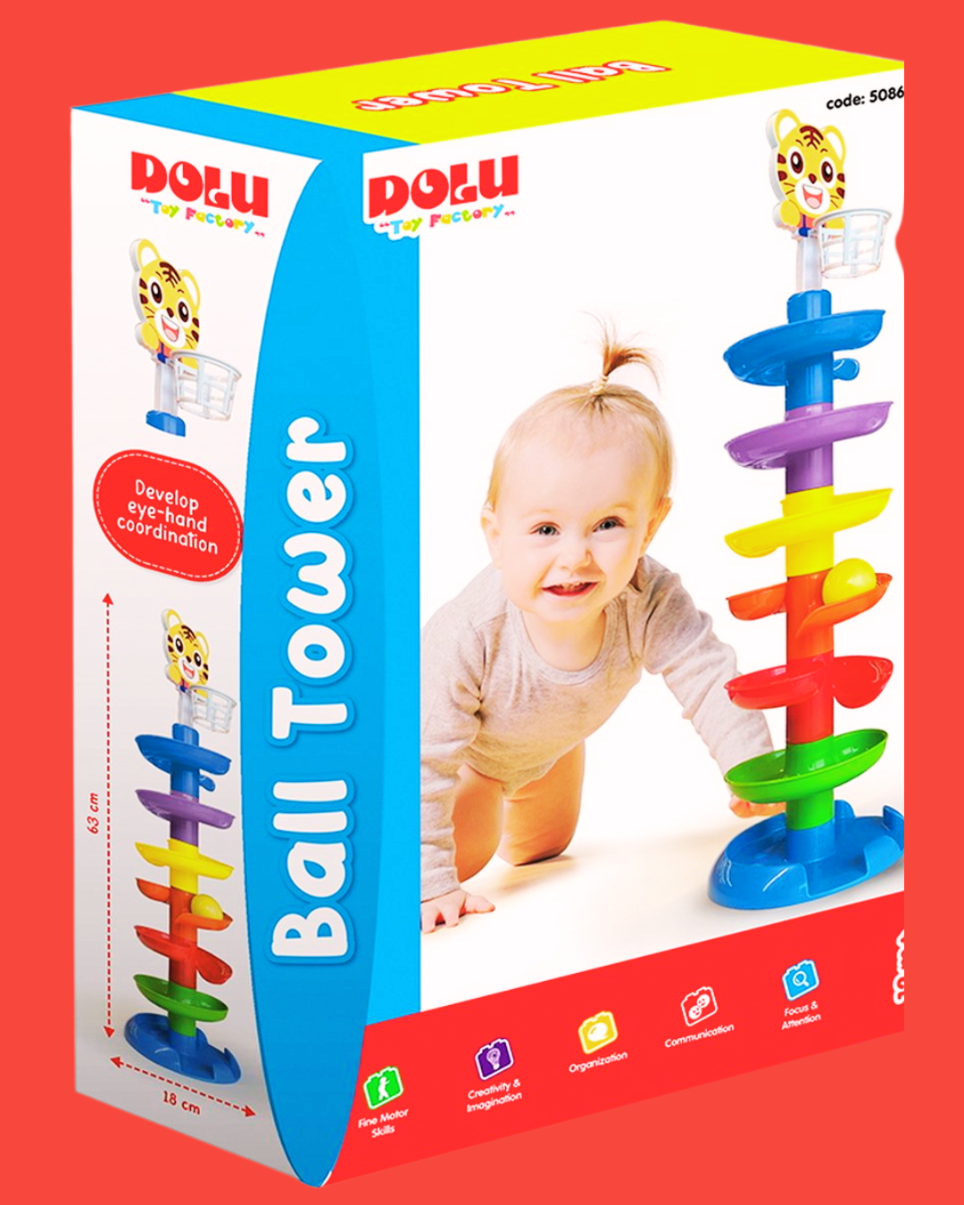 Tour à Balles Bébé DOLU – Ball Tower Géante 12 Mois | Jouet Éducatif