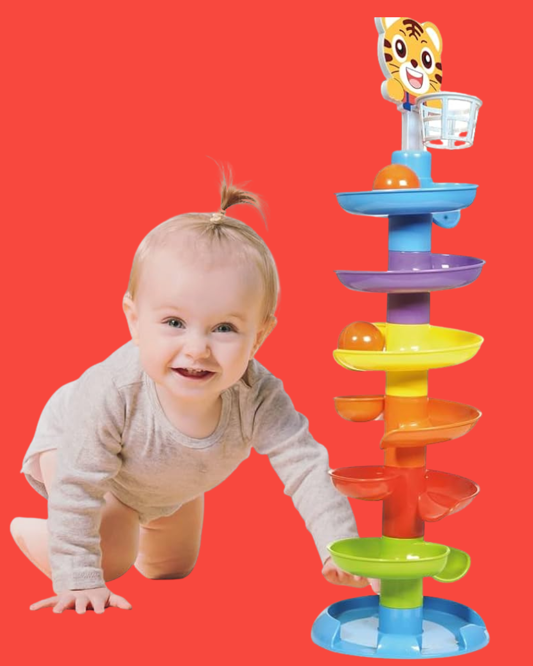 Tour à Balles Bébé DOLU – Ball Tower Géante 12 Mois | Jouet Éducatif