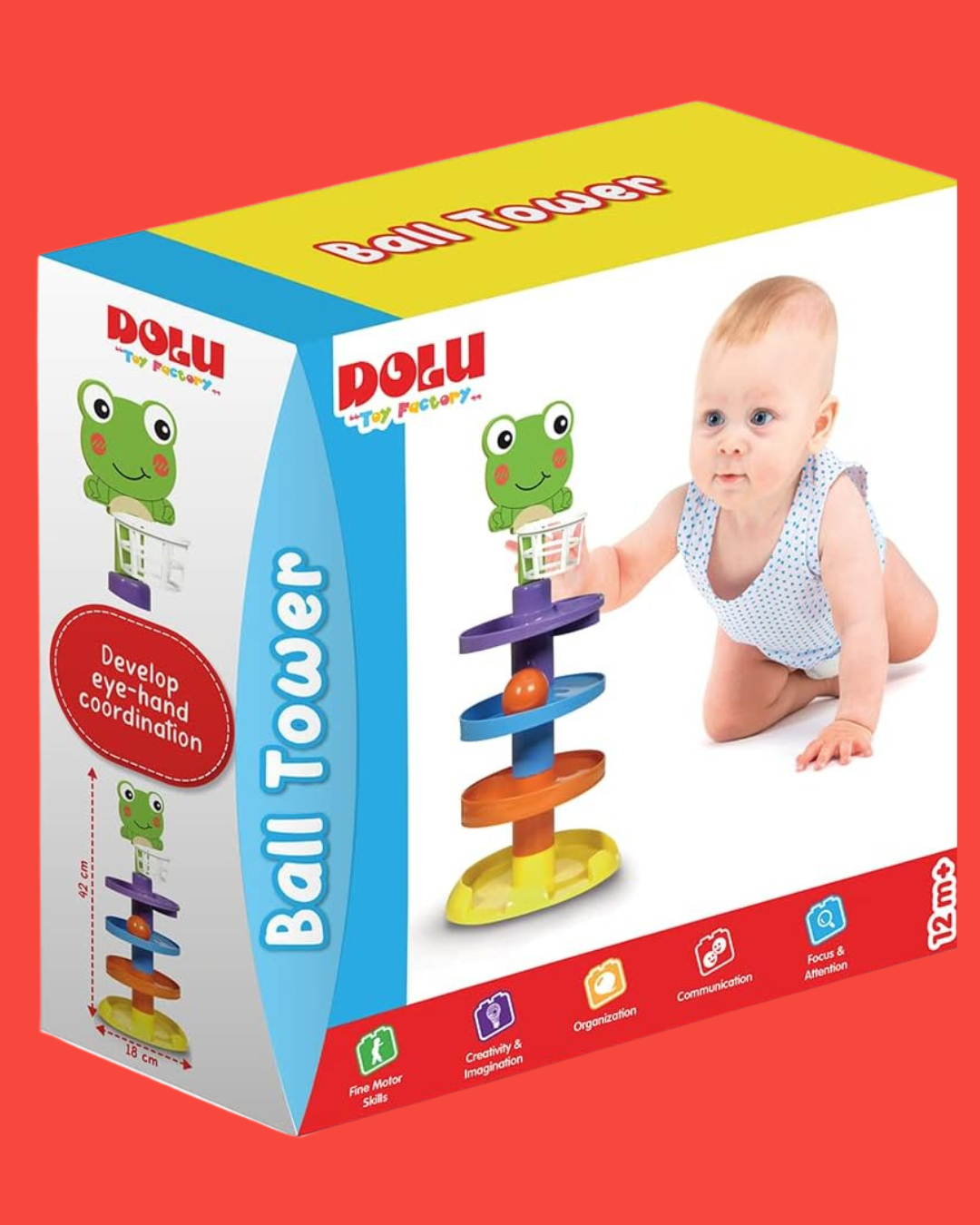 Tour à Balles Bébé DOLU – Jouet Éducatif de Coordination et Motricité