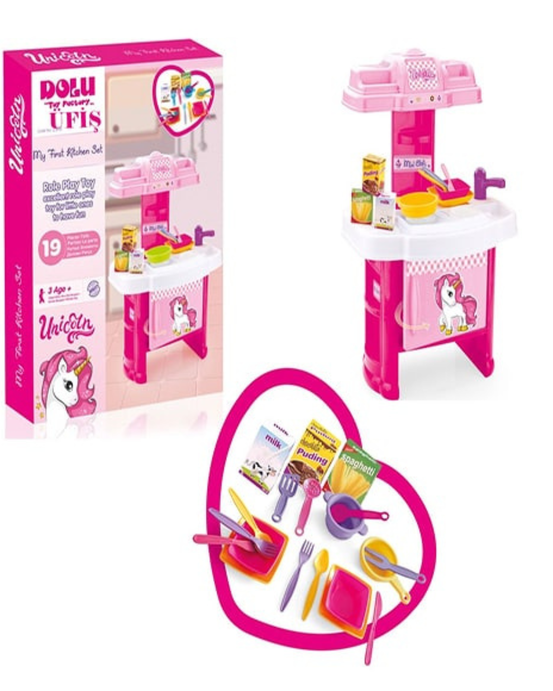 Cuisine Enfant Licorne DOLU – My First Kitchen Set | Jouet Éducatif 3 Ans+