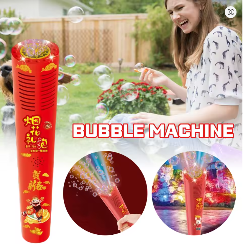 "Fireworks Bubble Salute" - Pistolet à Bulles Géantes avec Effets Sonores