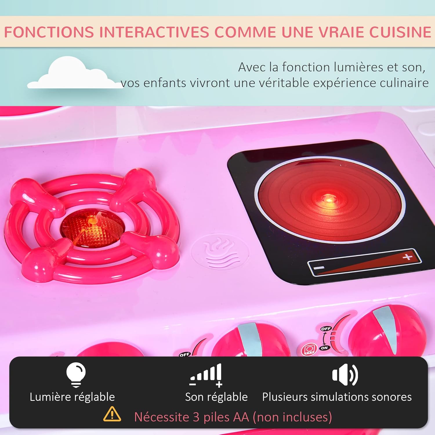 Chef-Kitchen Pro" - Cuisine Jouet Interactive avec Lumières