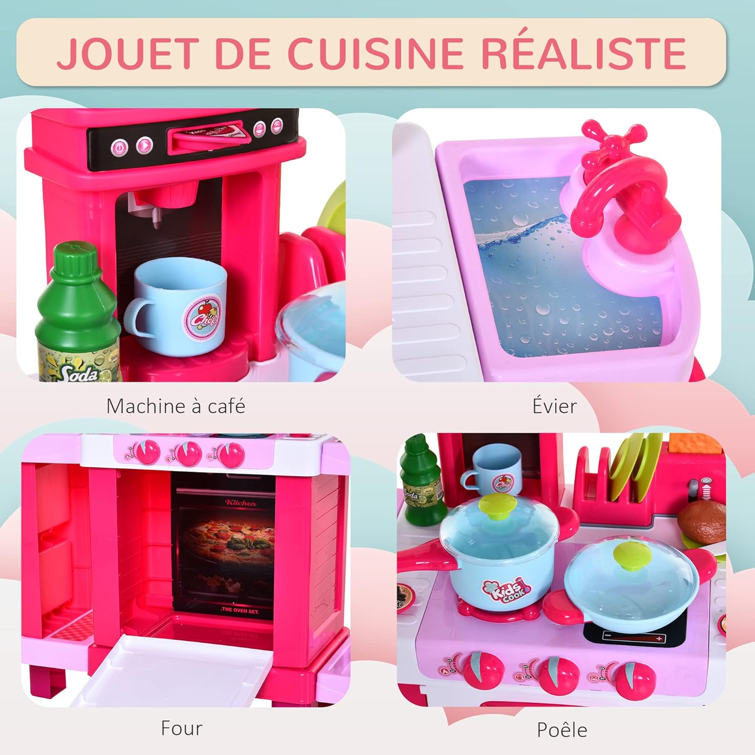 Chef-Kitchen Pro" - Cuisine Jouet Interactive avec Lumières