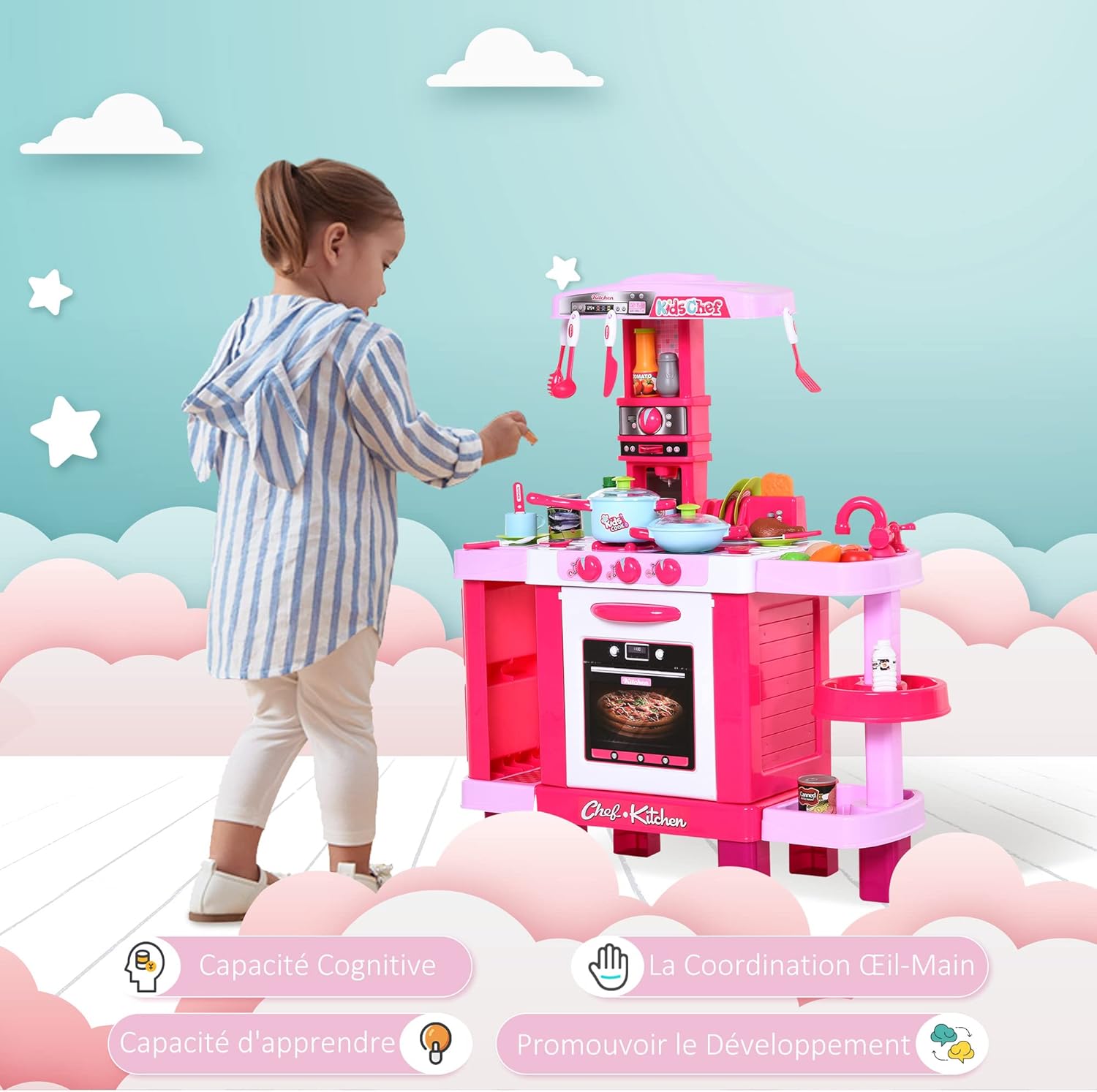 Chef-Kitchen Pro" - Cuisine Jouet Interactive avec Lumières
