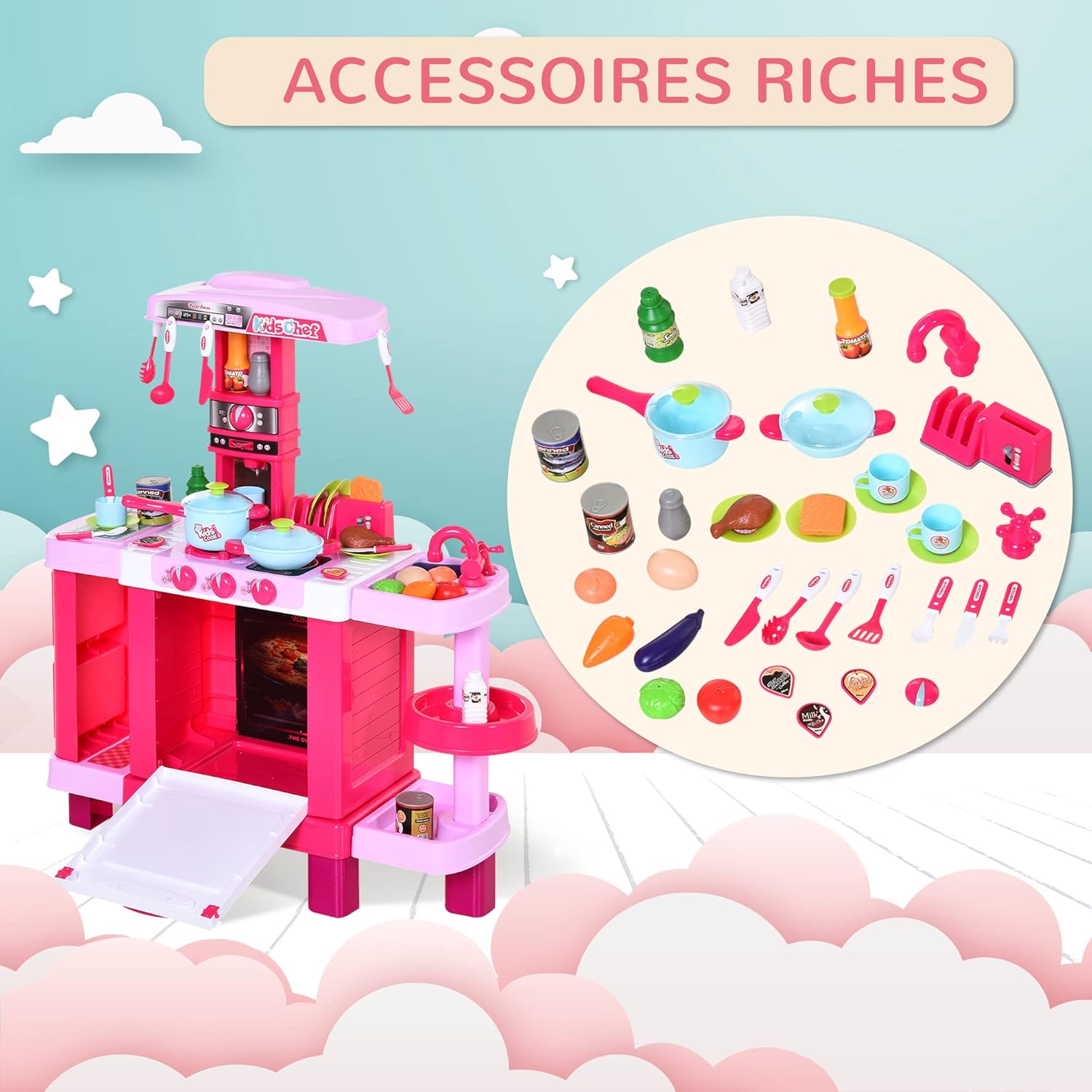 Chef-Kitchen Pro" - Cuisine Jouet Interactive avec Lumières