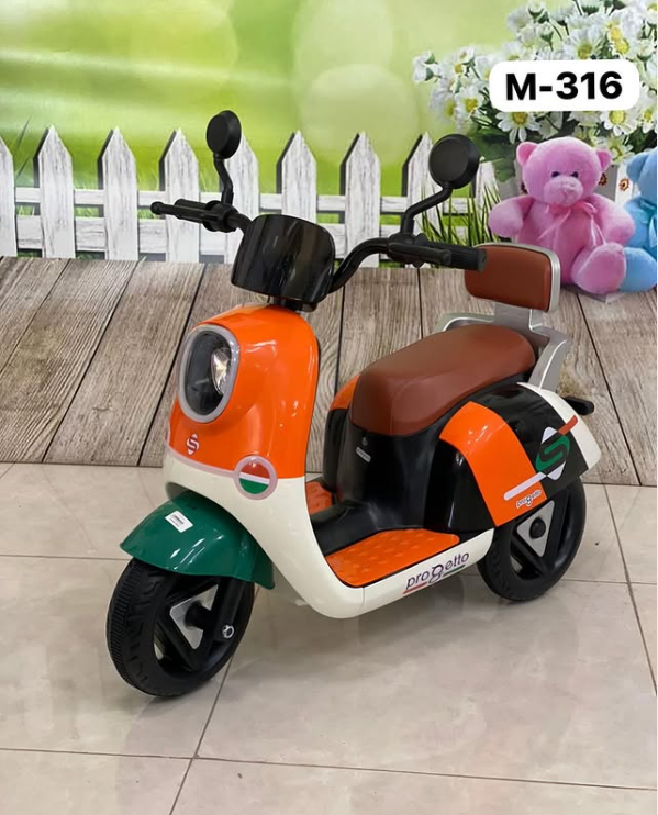 Moto Électrique Enfant "Progetto" - Style Vespa Rétro
