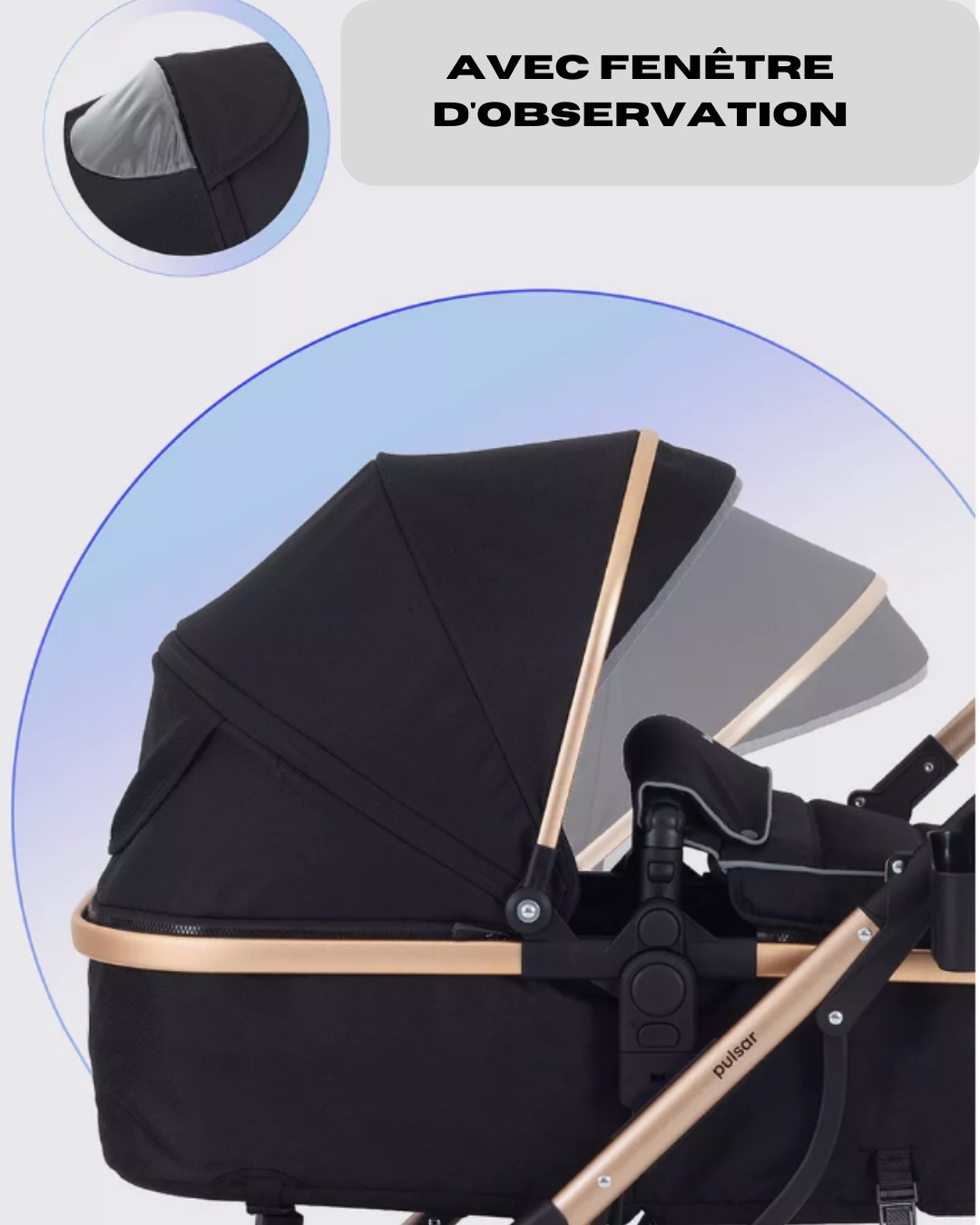 Poussette transformable - combinée - convertible - 2 en 1 - poids 0-22kg