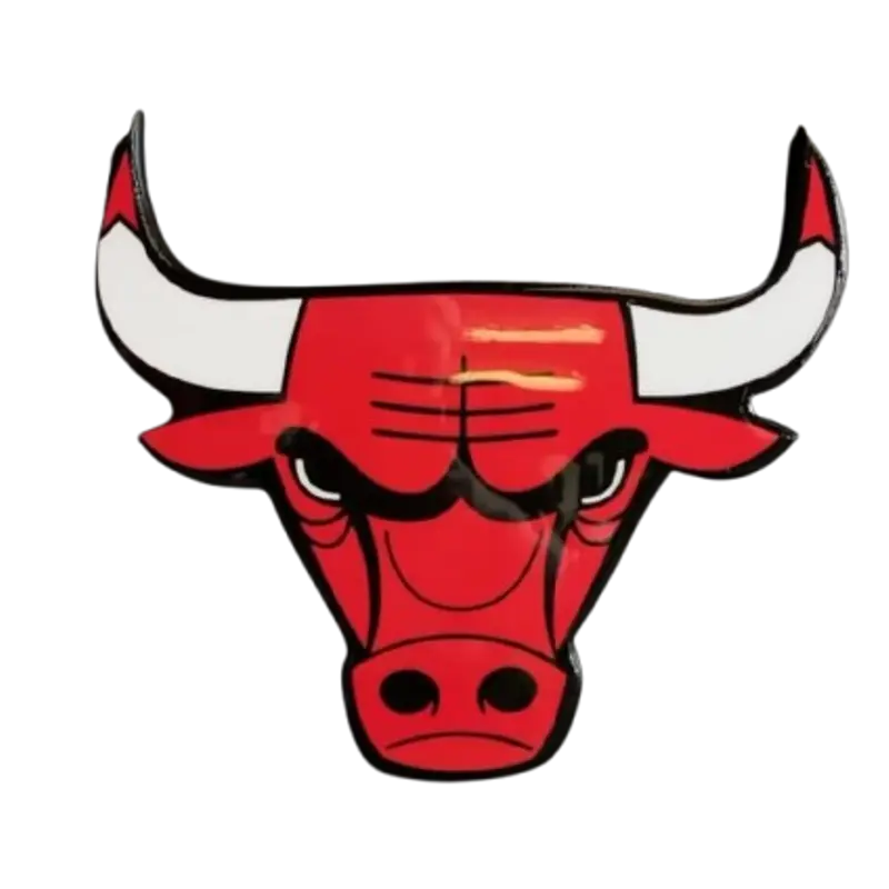 Tableau artisanal en résine époxy – Design CHICAGO BULLS