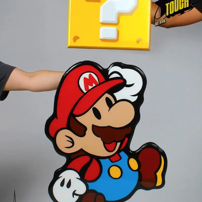 Tableau artisanal en résine époxy – Design MARIO
