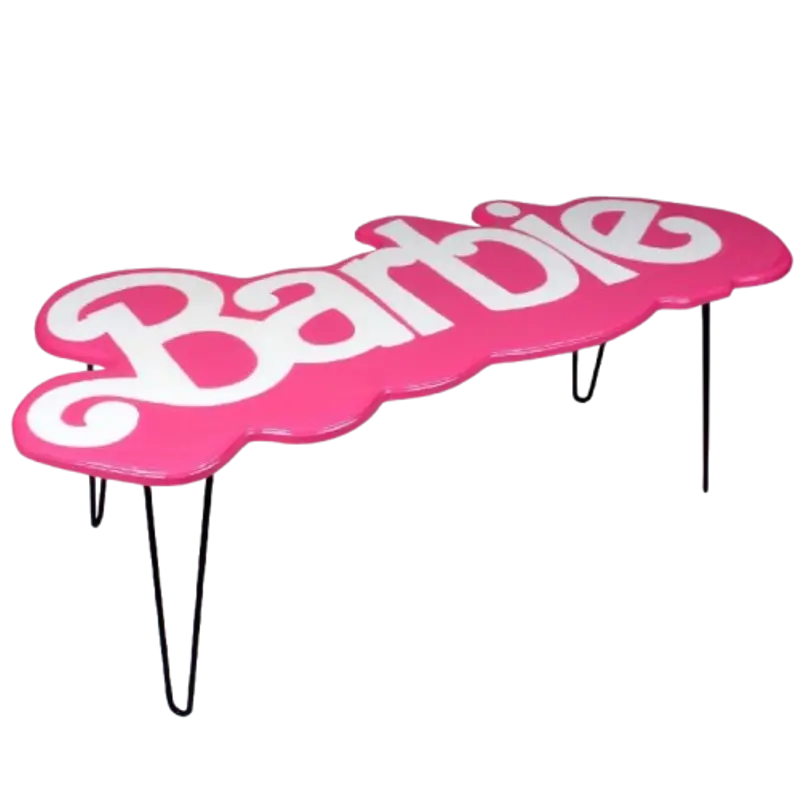 Table artisanale en résine époxy – Design BARBIE