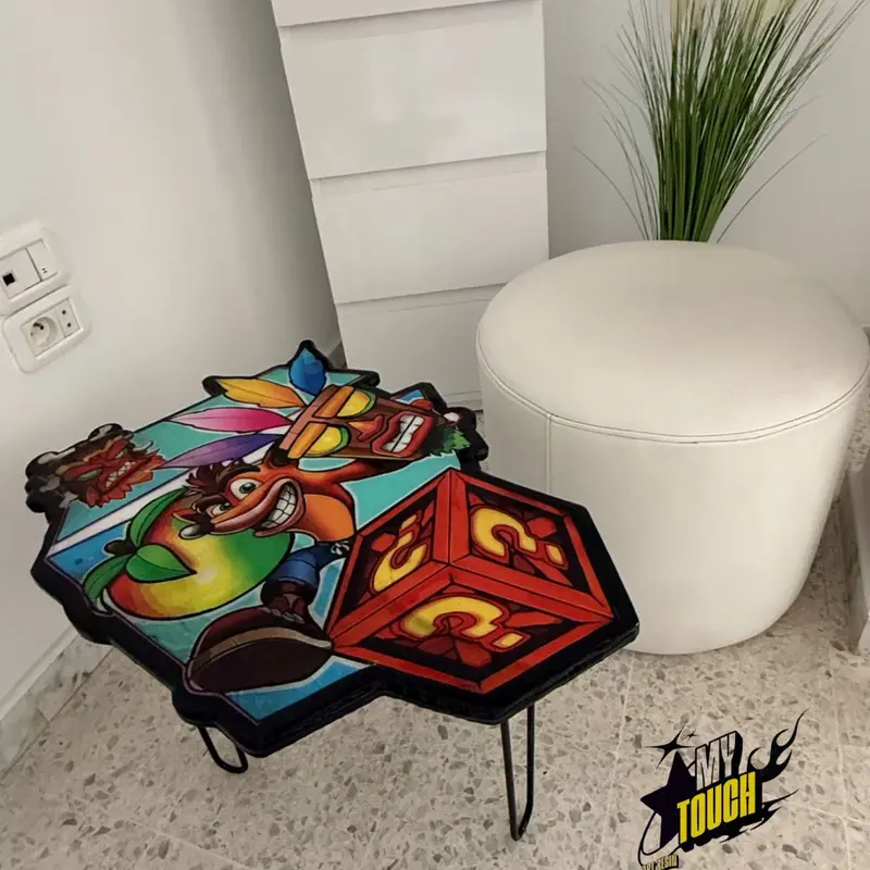 Table artistique en résine époxy – CRASH Création unique