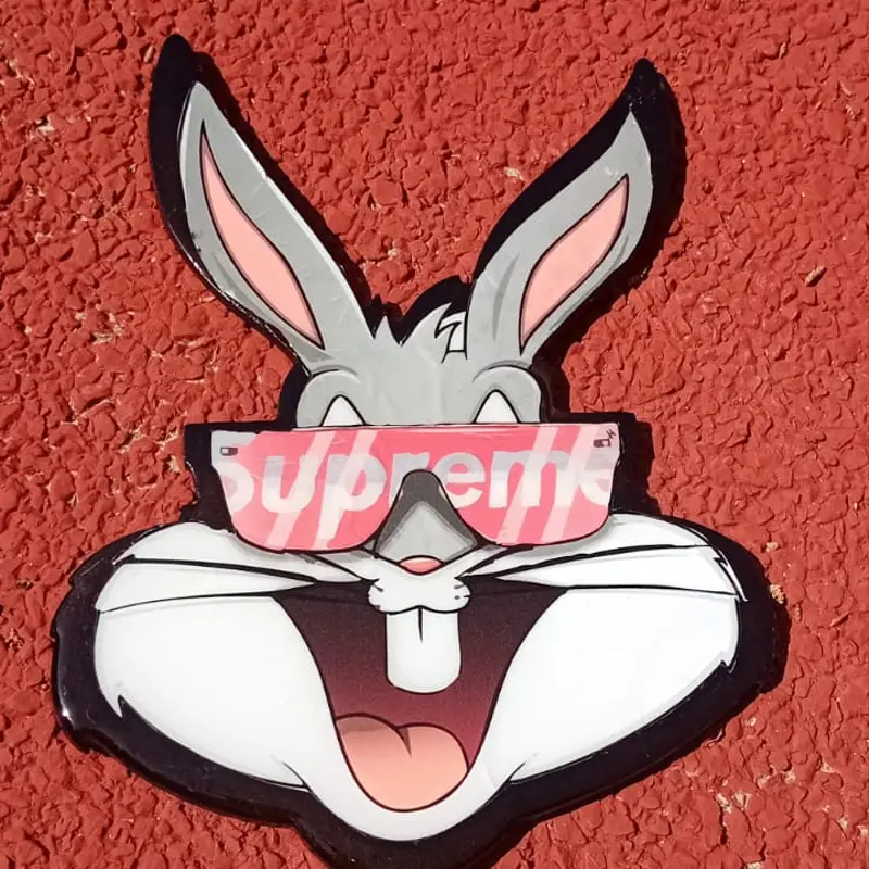 Tableau artistique en résine – Bugs Bunny & culture street (inspiration Supreme)