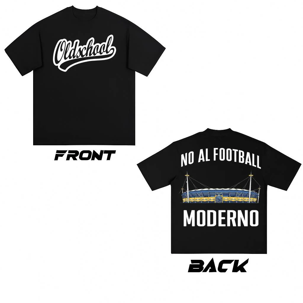 T-SHIRT “OLDSCHOOL – NO AL FOOTBALL MODERNO” ⚫⚽